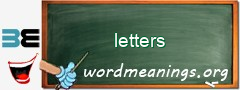 WordMeaning blackboard for letters